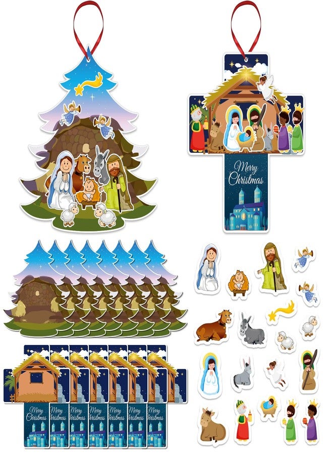 JUESMOS 24PCS Make a Nativity Scene Stickers for Kids 2025 Religious Nativity Sticker Crafts School Classroom Christmas Activities for Kids Funny Paper Crafts for Christmas Party Decorations - Image 1